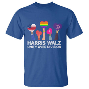 Harris Walz 2024 T Shirt Unity Over Division Kamala Tim Waltz TS02 Royal Blue Print Your Wear