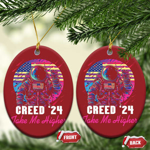 Creed '24 Take Me Higher Christmas Ornament American Astronaut Election 2024 TS02 Oval Red Print Your Wear