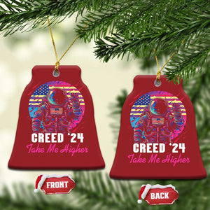 Creed '24 Take Me Higher Christmas Ornament American Astronaut Election 2024 TS02 Bell Flake Red Print Your Wear