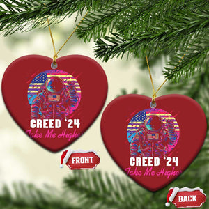 Creed '24 Take Me Higher Christmas Ornament American Astronaut Election 2024 TS02 Heart Red Print Your Wear