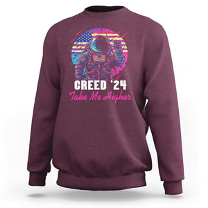 Creed '24 Take Me Higher Sweatshirt American Astronaut Election 2024 TS02 Maroon Print Your Wear