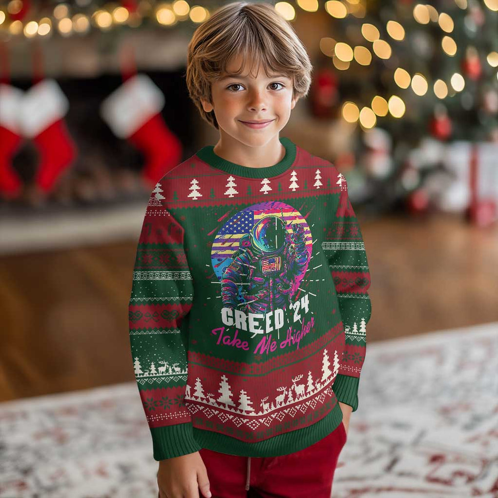 Creed '24 Take Me Higher Ugly Christmas Sweater American Astronaut Election 2024 TS02 Christmas Print Your Wear