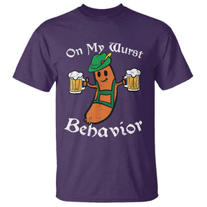 Funny Oktoberfest T Shirt On My Wurst Behavior German Sausage TS02 Purple Print Your Wear