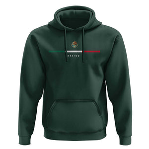 Mexico Pride Hoodie Mexican Flag Independence Day Hispanic Heritage Minimalism TS02 Dark Forest Green Print Your Wear