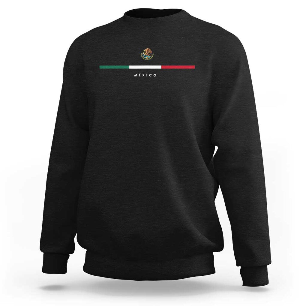 Mexico Pride Sweatshirt Mexican Flag Independence Day Hispanic Heritage Minimalism TS02 Black Print Your Wear