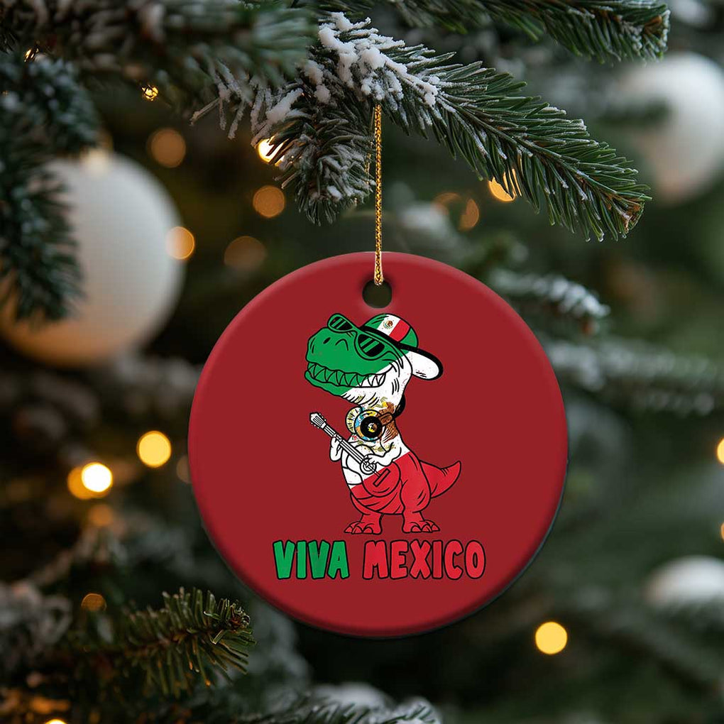 Viva Mexico Christmas Ornament Funny Mexican Dance Dinosaur Hispanic Heritage TS02 Print Your Wear