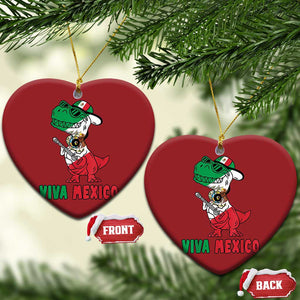 Viva Mexico Christmas Ornament Funny Mexican Dance Dinosaur Hispanic Heritage TS02 Heart Red Print Your Wear