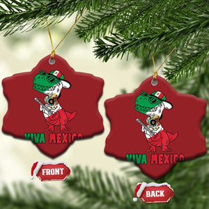 Viva Mexico Christmas Ornament Funny Mexican Dance Dinosaur Hispanic Heritage TS02 Snow Flake Red Print Your Wear