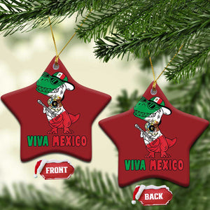 Viva Mexico Christmas Ornament Funny Mexican Dance Dinosaur Hispanic Heritage TS02 Star Red Print Your Wear