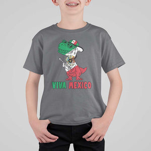 Viva Mexico T Shirt For Kid Funny Mexican Dance Dinosaur Hispanic Heritage TS02 Charcoal Print Your Wear