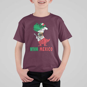 Viva Mexico T Shirt For Kid Funny Mexican Dance Dinosaur Hispanic Heritage TS02 Maroon Print Your Wear