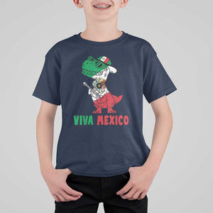 Viva Mexico T Shirt For Kid Funny Mexican Dance Dinosaur Hispanic Heritage TS02 Navy Print Your Wear