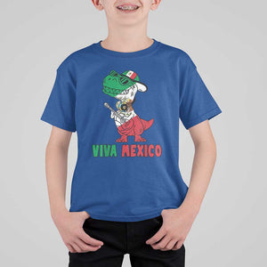 Viva Mexico T Shirt For Kid Funny Mexican Dance Dinosaur Hispanic Heritage TS02 Royal Blue Print Your Wear