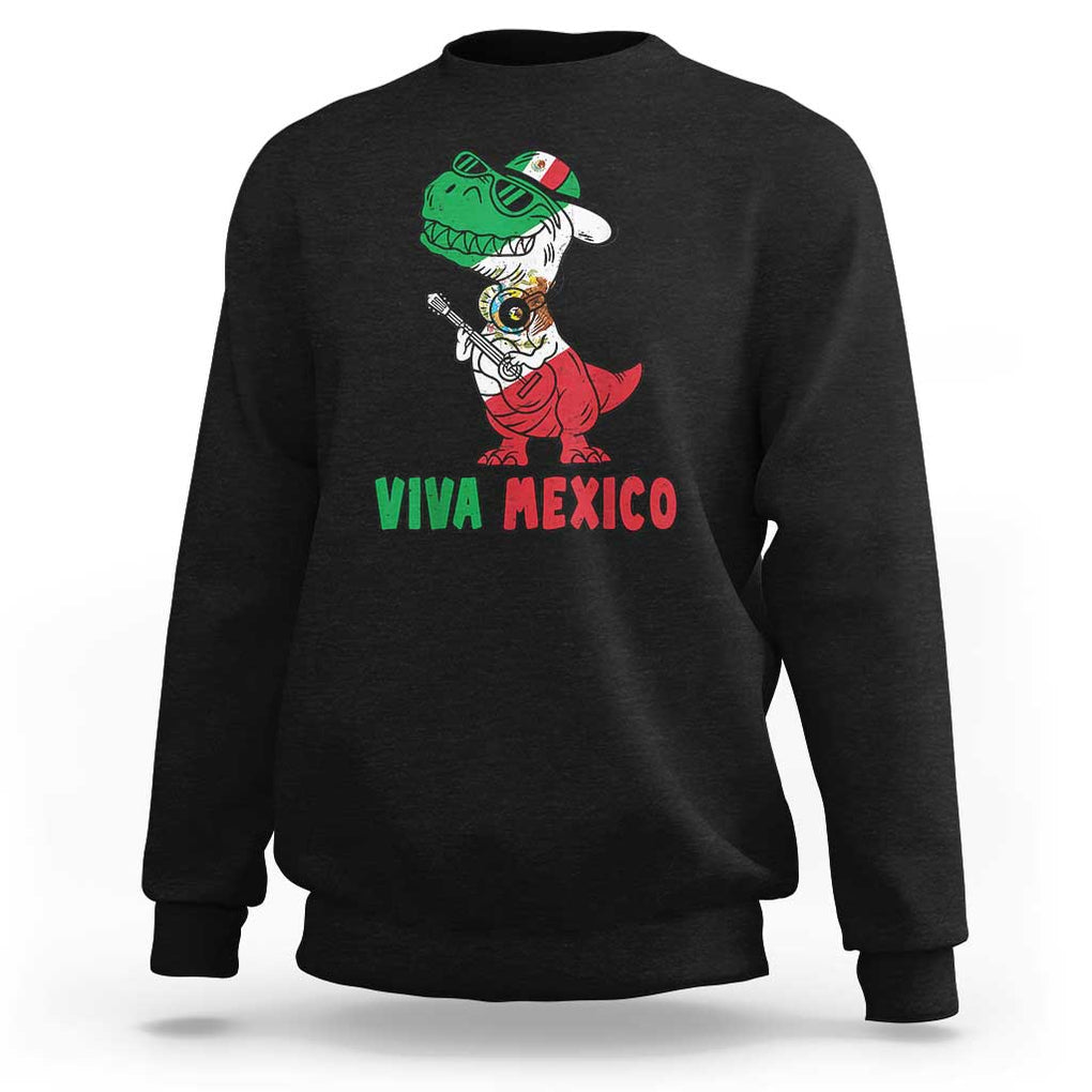 Viva Mexico Sweatshirt Funny Mexican Dance Dinosaur Hispanic Heritage TS02 Black Print Your Wear