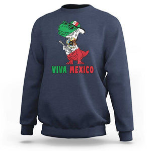 Viva Mexico Sweatshirt Funny Mexican Dance Dinosaur Hispanic Heritage TS02 Navy Print Your Wear