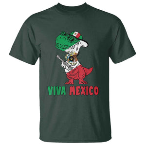 Viva Mexico T Shirt Funny Mexican Dance Dinosaur Hispanic Heritage TS02 Dark Forest Green Print Your Wear