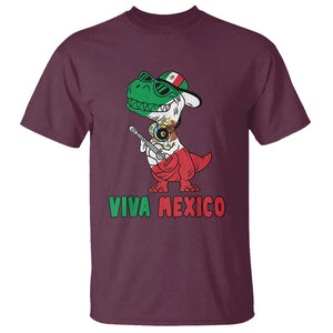 Viva Mexico T Shirt Funny Mexican Dance Dinosaur Hispanic Heritage TS02 Maroon Print Your Wear