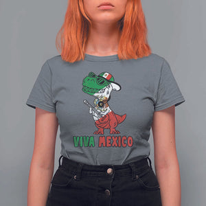 Viva Mexico T Shirt For Women Funny Mexican Dance Dinosaur Hispanic Heritage TS02 Charcoal Print Your Wear