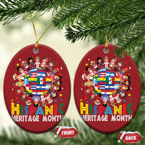 Hispanic Heritage Month Christmas Ornament Herencia Hispana Celebration Hispanic Americans TS02 Oval Red Print Your Wear