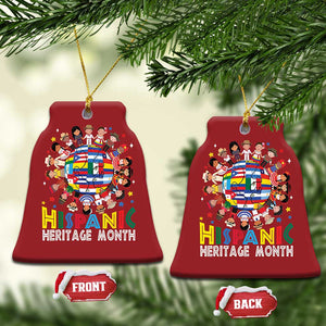 Hispanic Heritage Month Christmas Ornament Herencia Hispana Celebration Hispanic Americans TS02 Bell Flake Red Print Your Wear