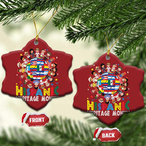 Hispanic Heritage Month Christmas Ornament Herencia Hispana Celebration Hispanic Americans TS02 Snow Flake Red Print Your Wear