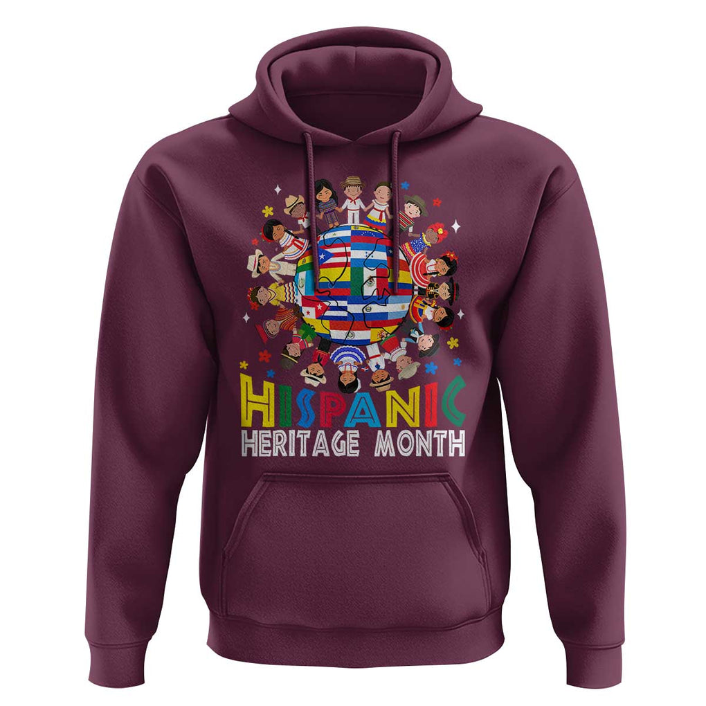 Hispanic Heritage Month Hoodie Herencia Hispana Celebration Hispanic Americans TS02 Maroon Print Your Wear