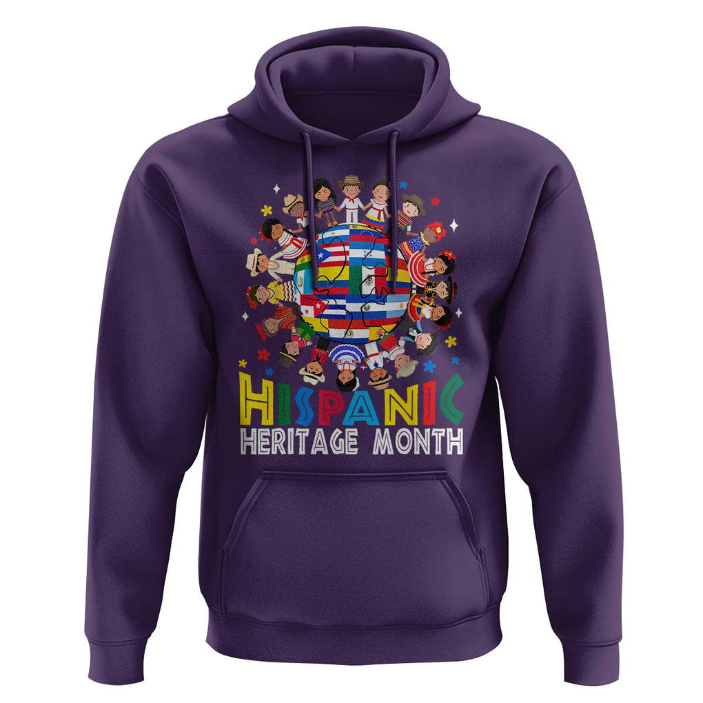 Hispanic Heritage Month Hoodie Herencia Hispana Celebration Hispanic Americans TS02 Purple Print Your Wear
