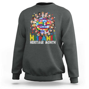 Hispanic Heritage Month Sweatshirt Herencia Hispana Celebration Hispanic Americans TS02 Dark Heather Print Your Wear