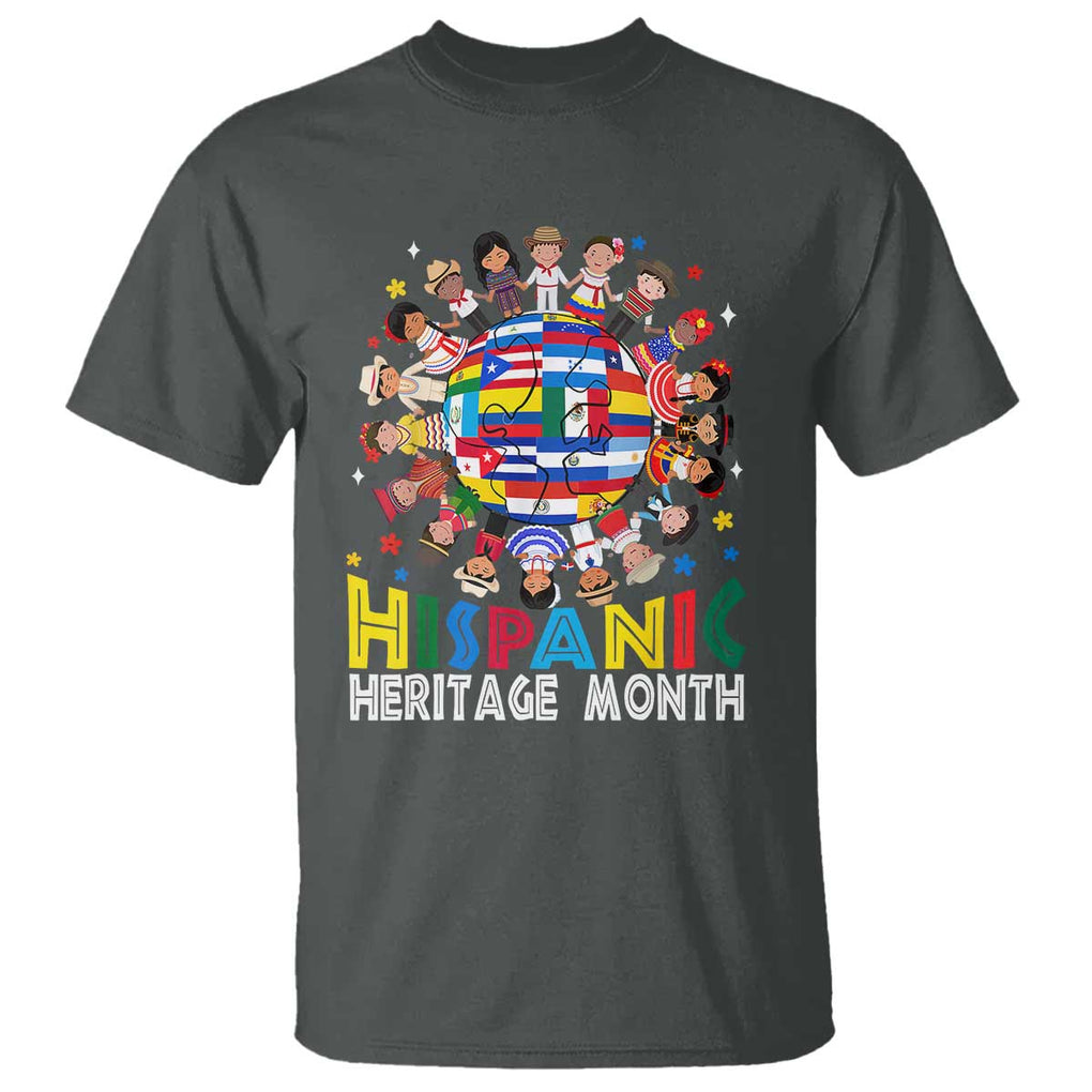 Hispanic Heritage Month T Shirt Herencia Hispana Celebration Hispanic Americans TS02 Dark Heather Print Your Wear