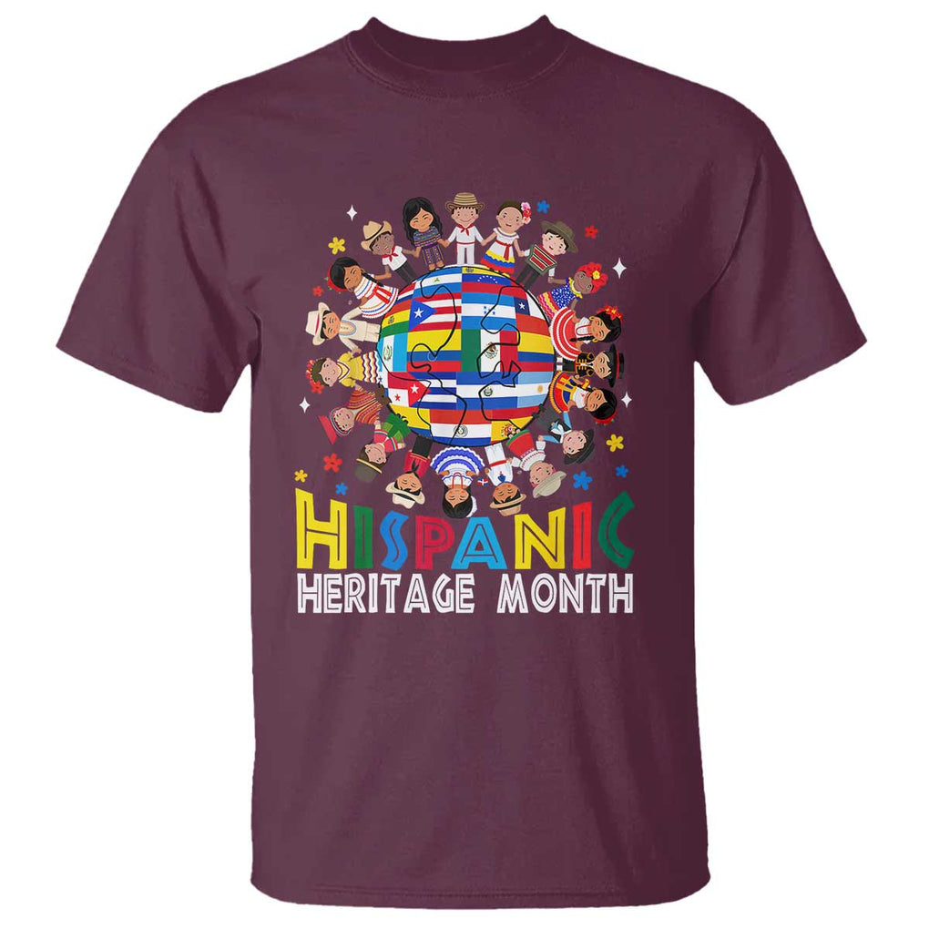 Hispanic Heritage Month T Shirt Herencia Hispana Celebration Hispanic Americans TS02 Maroon Print Your Wear