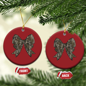 Camo Coquette Bow Duck Hunting Christmas Ornament Retro Camouflage TS02 Circle Red Print Your Wear