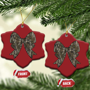 Camo Coquette Bow Duck Hunting Christmas Ornament Retro Camouflage TS02 Snow Flake Red Print Your Wear