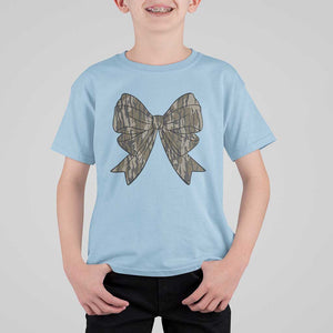 Camo Coquette Bow Duck Hunting T Shirt For Kid Retro Camouflage TS02 Light Blue Print Your Wear