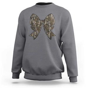 Camo Coquette Bow Duck Hunting Sweatshirt Retro Camouflage TS02 Charcoal Print Your Wear