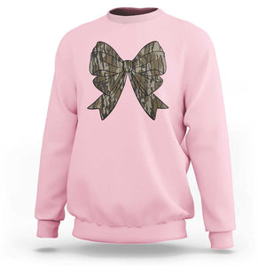 Camo Coquette Bow Duck Hunting Sweatshirt Retro Camouflage TS02 Light Pink Print Your Wear