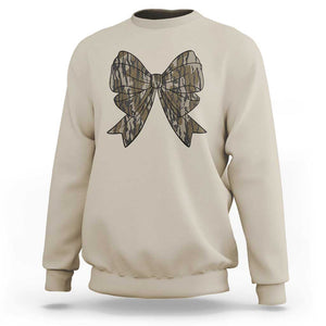 Camo Coquette Bow Duck Hunting Sweatshirt Retro Camouflage TS02 Sand Print Your Wear