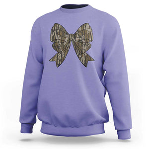 Camo Coquette Bow Duck Hunting Sweatshirt Retro Camouflage TS02 Violet Print Your Wear