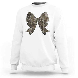 Camo Coquette Bow Duck Hunting Sweatshirt Retro Camouflage TS02 White Print Your Wear