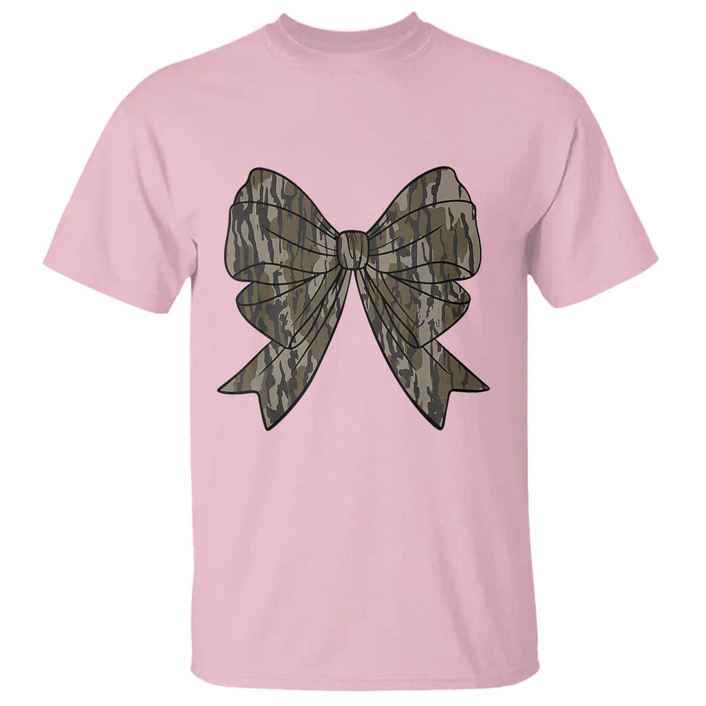 Camo Coquette Bow Duck Hunting T Shirt Retro Camouflage TS02 Light Pink Print Your Wear