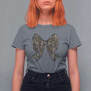 Camo Coquette Bow Duck Hunting T Shirt For Women Retro Camouflage TS02 Charcoal Print Your Wear