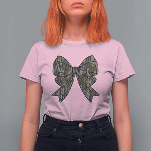 Camo Coquette Bow Duck Hunting T Shirt For Women Retro Camouflage TS02 Light Pink Print Your Wear