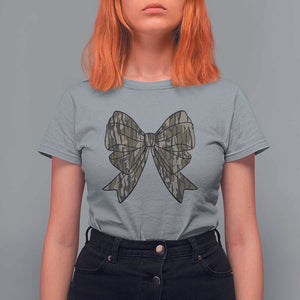 Camo Coquette Bow Duck Hunting T Shirt For Women Retro Camouflage TS02 Sport Gray Print Your Wear