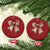 Coquette Bow Pumpkin American Football Christmas Ornament Retro Thanksgiving Autumn Vibe TS02 Circle Red Print Your Wear