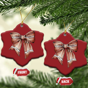 Coquette Bow Pumpkin American Football Christmas Ornament Retro Thanksgiving Autumn Vibe TS02 Snow Flake Red Print Your Wear