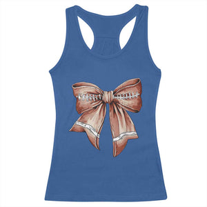 Coquette Bow Pumpkin American Football Racerback Tank Top Retro Thanksgiving Autumn Vibe TS02 Royal Blue Print Your Wear