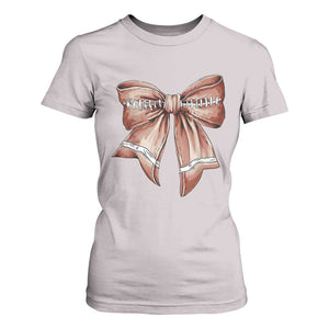 Coquette Bow Pumpkin American Football T Shirt For Women Retro Thanksgiving Autumn Vibe TS02 Ice Gray Print Your Wear