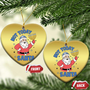 Santa Hanukkah Christmas Ornament Not Today Santa Chanukah Jewish Festival Jew TS02 Heart Gold Print Your Wear