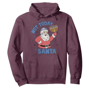 Santa Hanukkah Hoodie Not Today Santa Chanukah Jewish Festival Jew Hanukkah TS02 Maroon Printyourwear