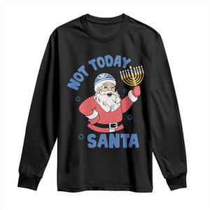 Santa Hanukkah Long Sleeve Shirt Not Today Santa Chanukah Jewish Festival Jew TS02 Black Print Your Wear