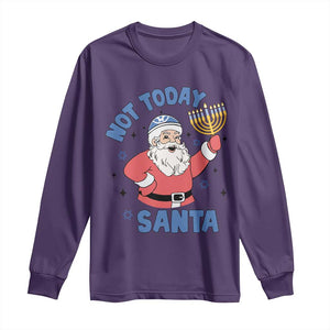 Santa Hanukkah Long Sleeve Shirt Not Today Santa Chanukah Jewish Festival Jew TS02 Purple Print Your Wear